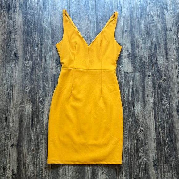 Lulus | Dresses | Embrace The Night Mustard Yellow Bodycon Mini Dress ...